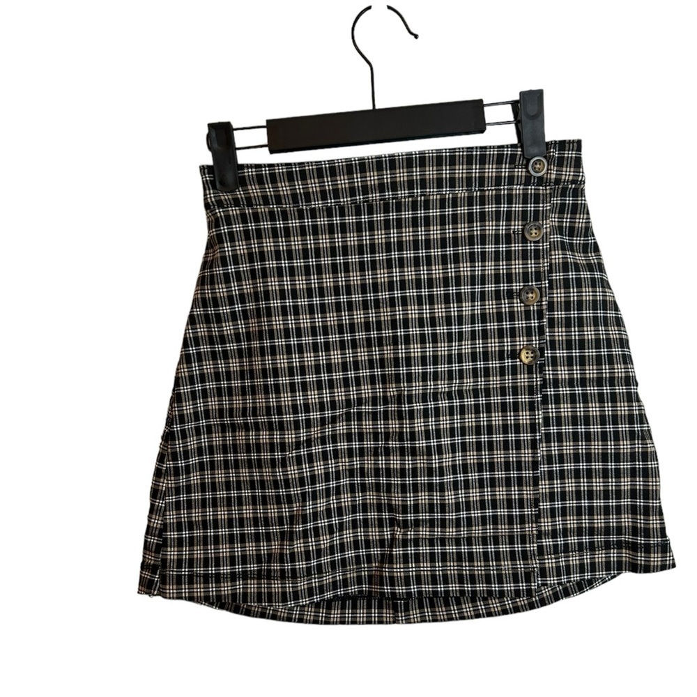 HOLLISTER PLAID ACADEMIA STRETCH MINI SKIRT